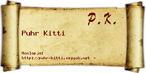 Puhr Kitti névjegykártya